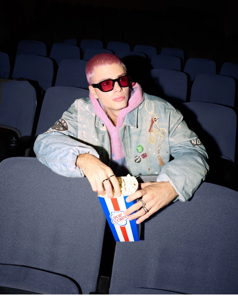 Джинсовая куртка с принтом