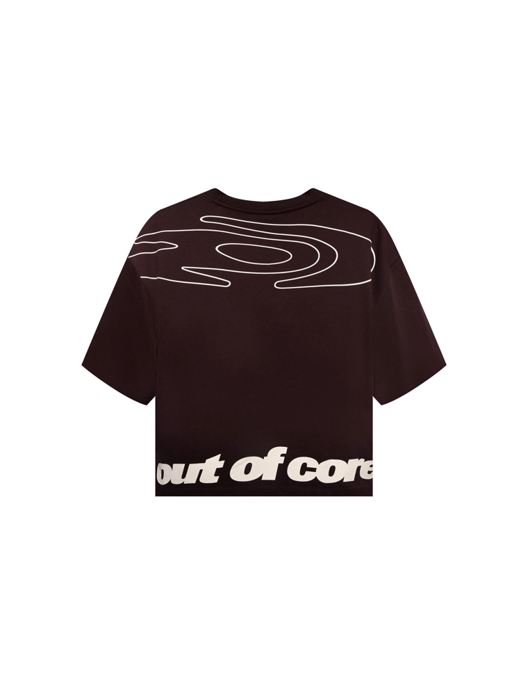 Футболка геометрического кроя с короткими рукавами и принтом out of core