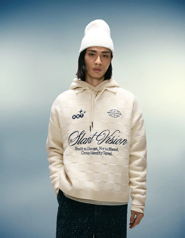 Джемпер с воротником поло и принтом