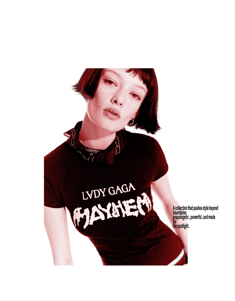 Футболка Lady Gaga с короткими рукавами и принтом