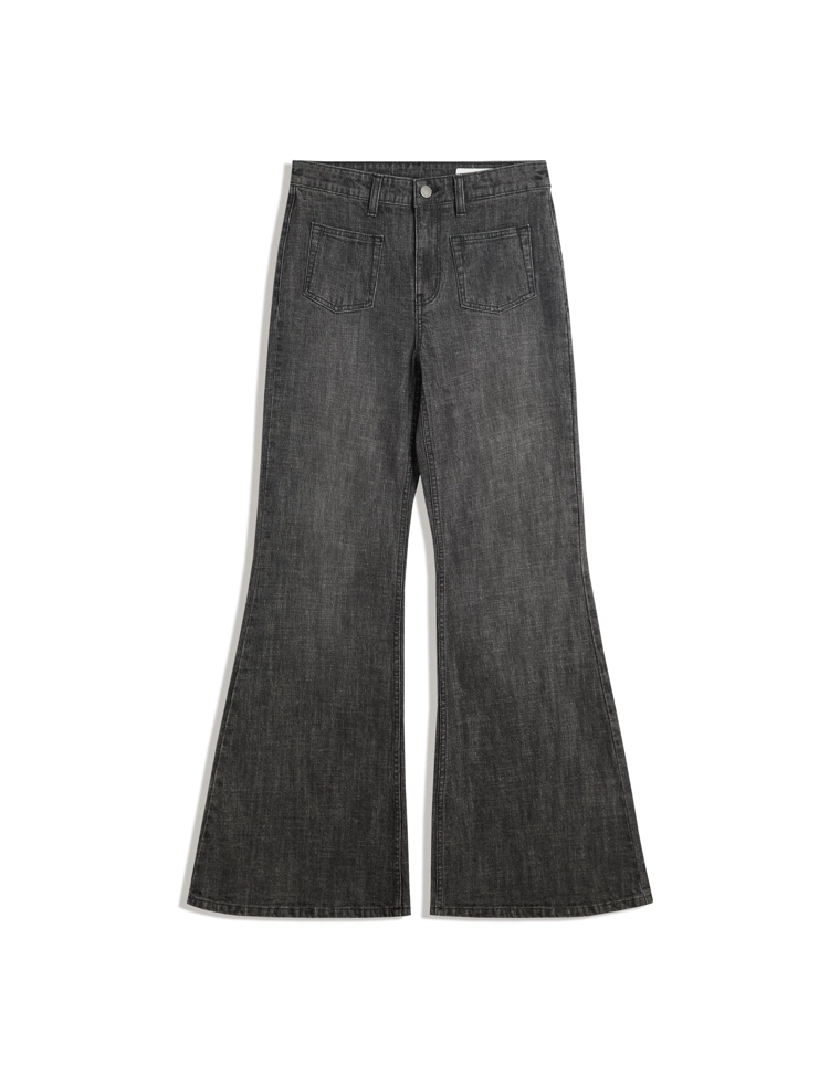 Джинсы клеш комфортные с карманами