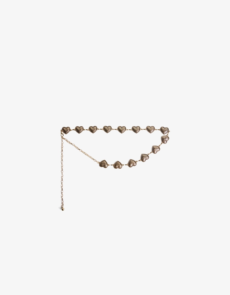 Ремень-цепочка со звеньями «Сердечки»