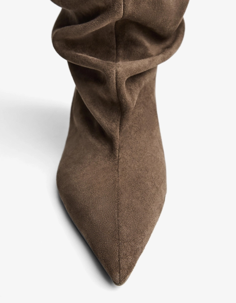 Slouchy kitten heel ankle boots