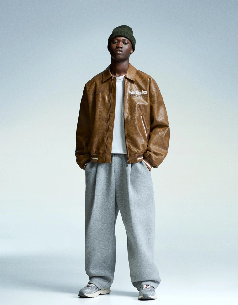 Куртка из искусственной кожи с вышивкой