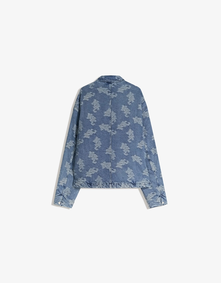 Джинсовая куртка жаккард