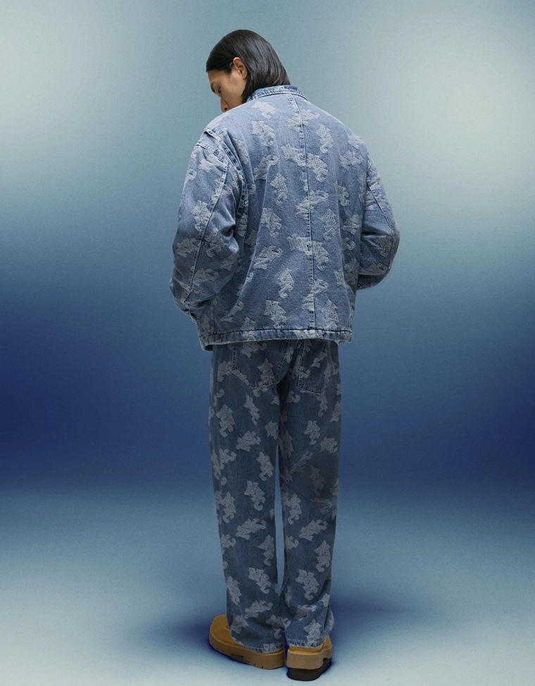 Джинсовая куртка жаккард