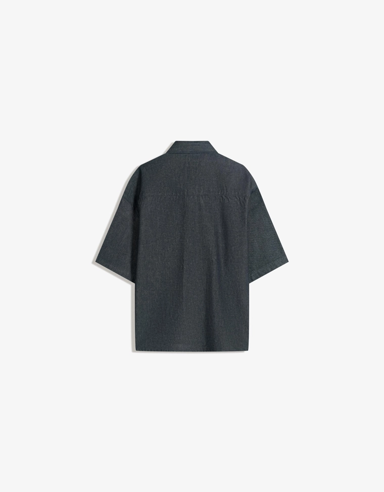 Рубашка свободного кроя с короткими рукавами