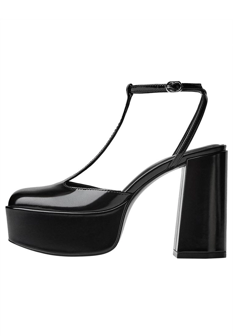Туфли на каблуке с ремешком и платформой