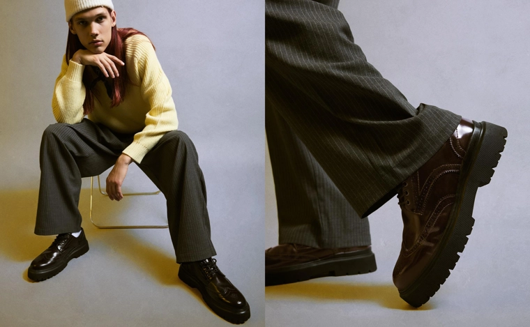 Туфли дерби с перфорацией