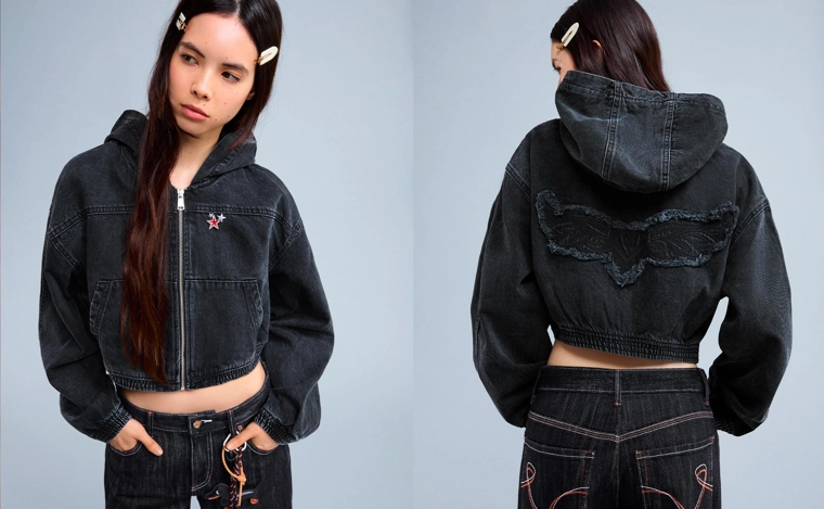 Джинсовая куртка с застежкой-молнией