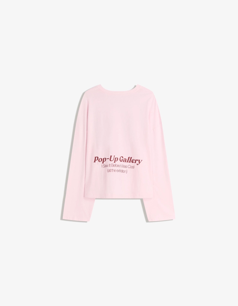 Футболка с длинными рукавами и принтом геометрического кроя