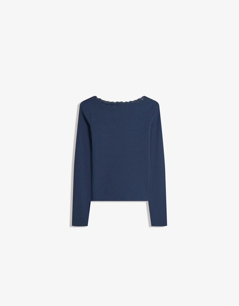 Футболка с длинным рукавом из кружева