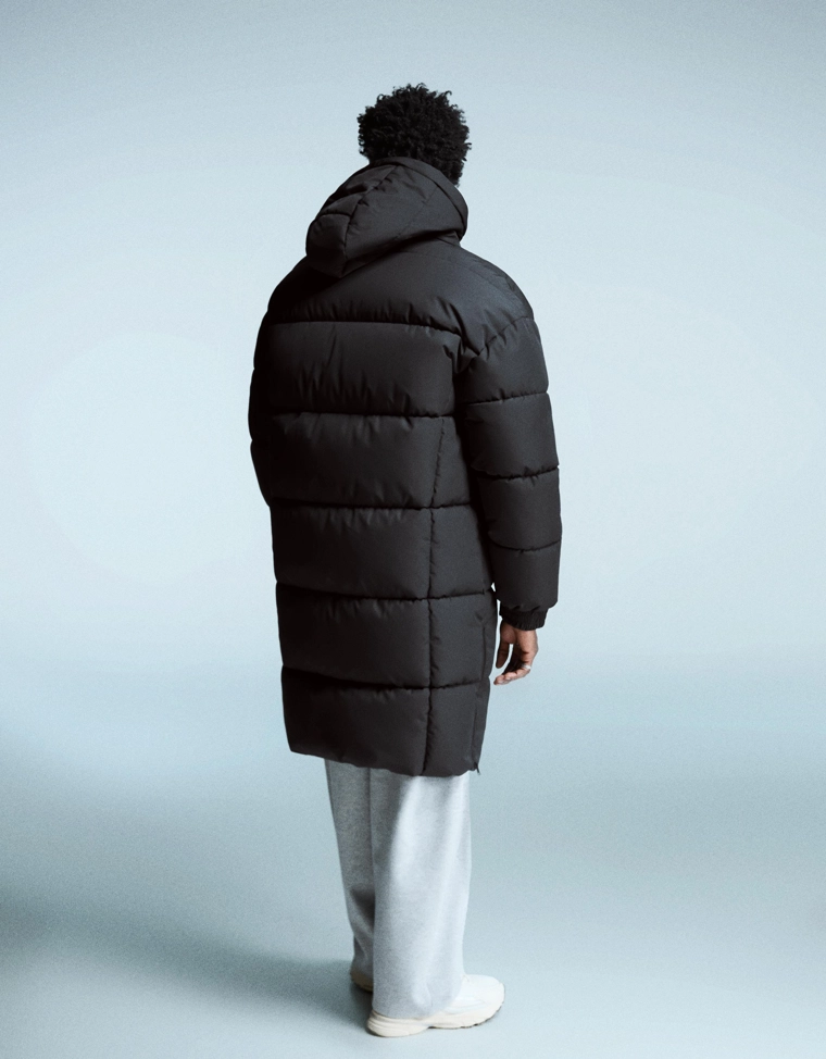 Длинное стеганое пальто