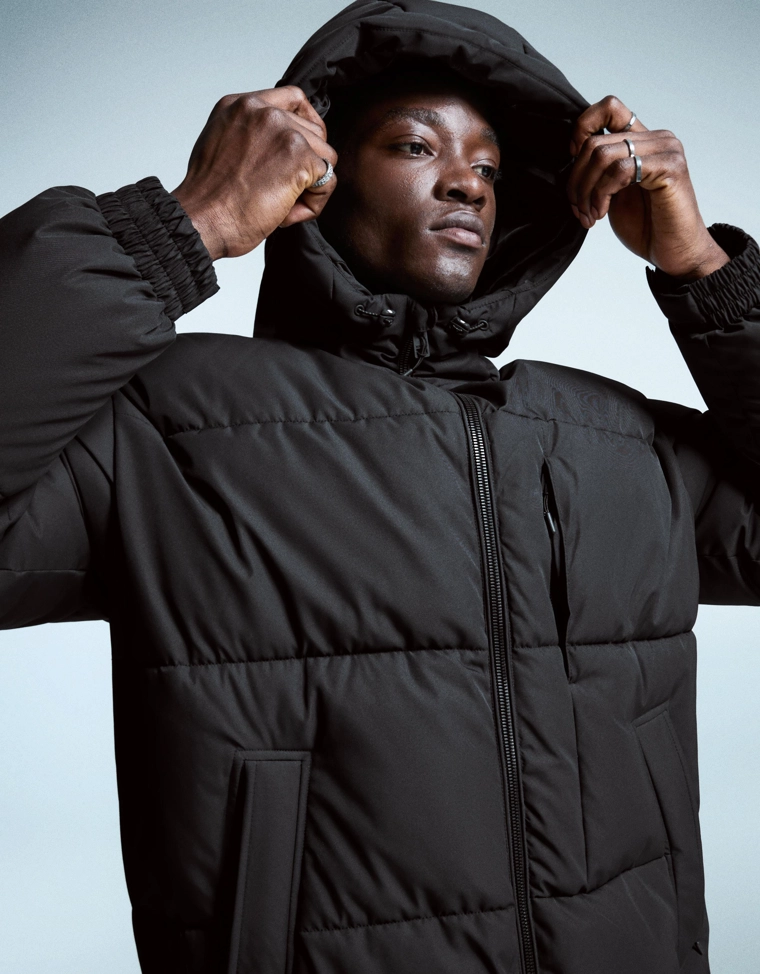 Длинное стеганое пальто