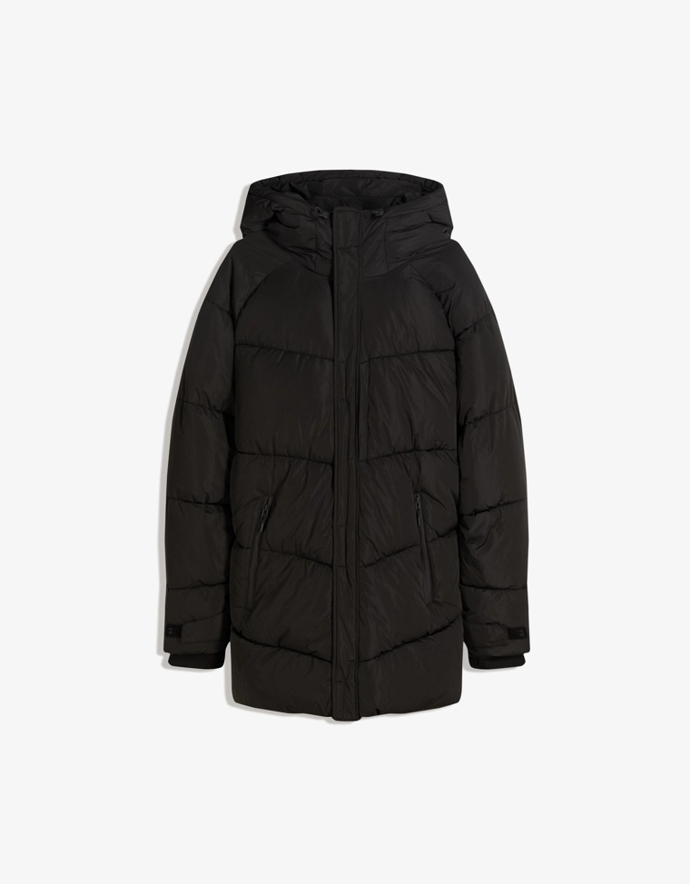 Длинное стеганое пальто