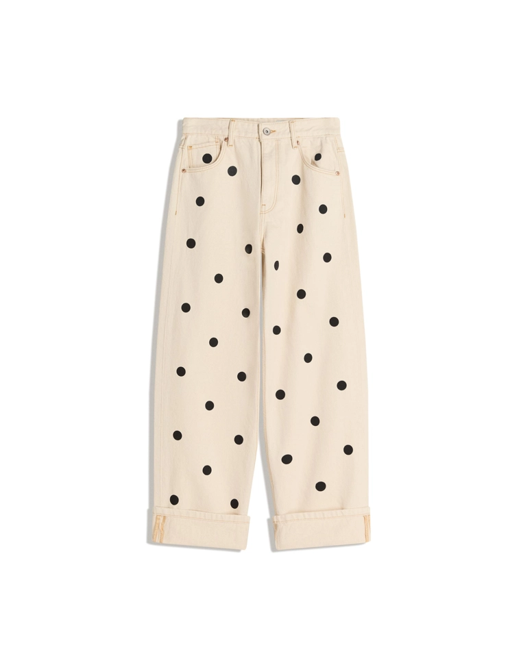 Джинсы свободного кроя с отворотами