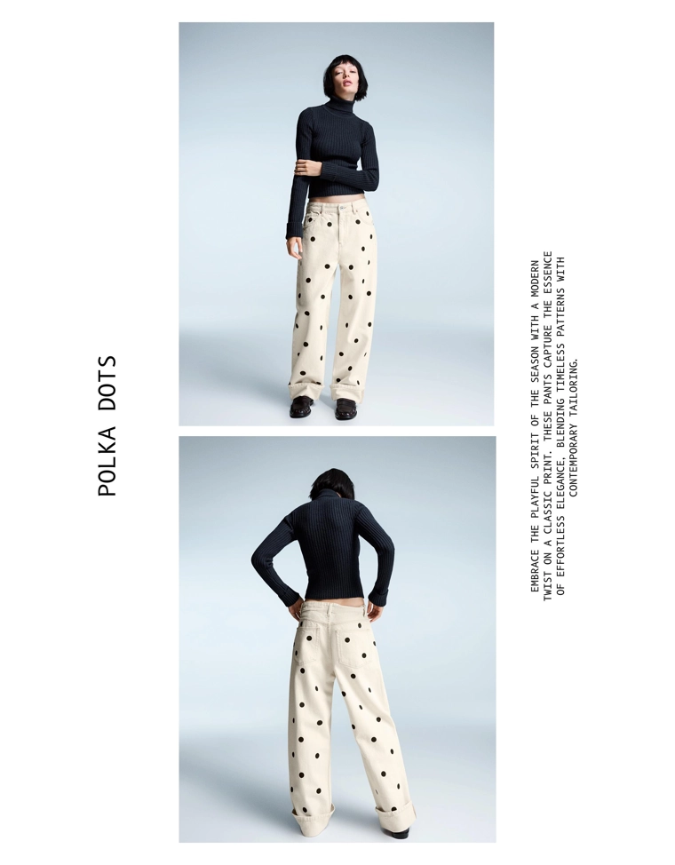 Джинсы свободного кроя с отворотами