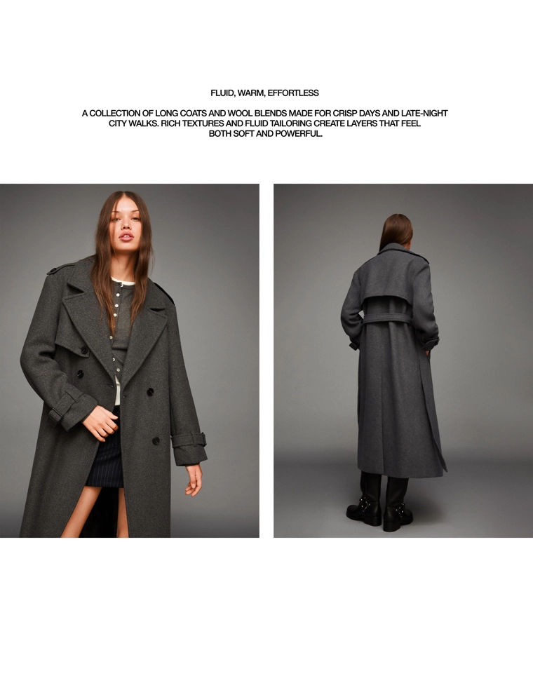 Пальто траншея с эффектом фетра свободного кроя