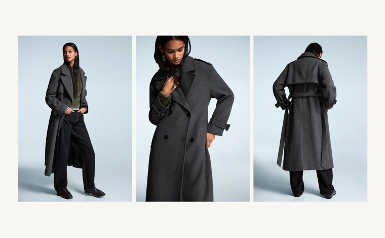 Пальто траншея с эффектом фетра свободного кроя