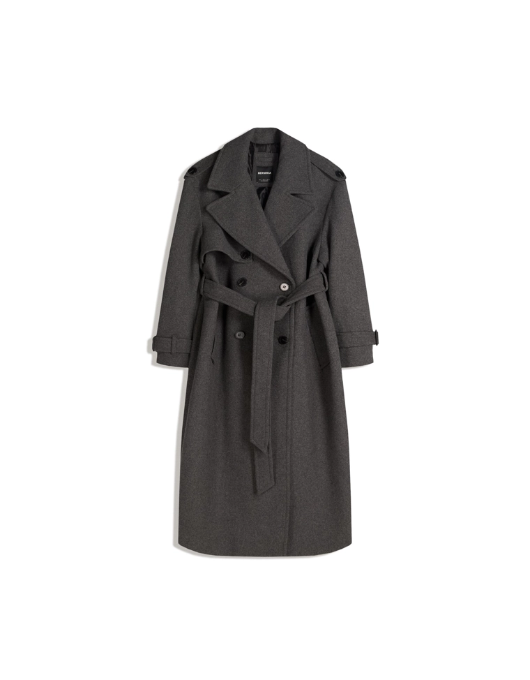 Пальто траншея с эффектом фетра свободного кроя