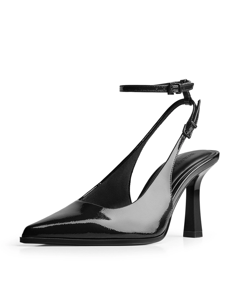 Heeled slingback strap shoes