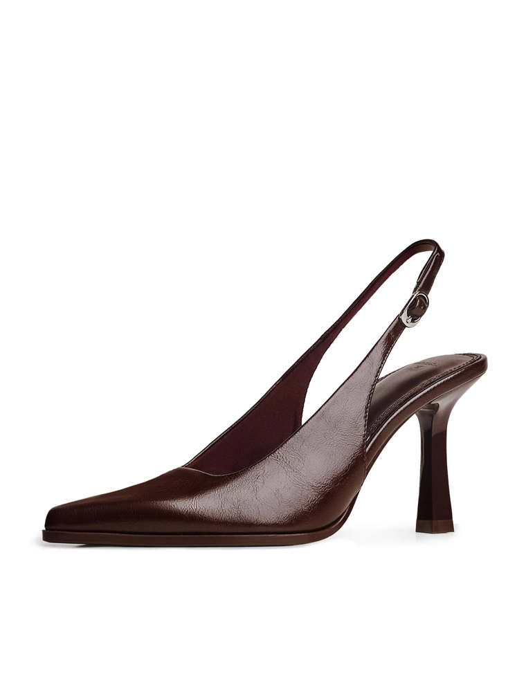 Туфли без задников на высоком каблуке