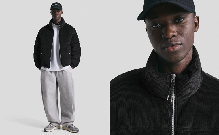 Вельветовый пуховик