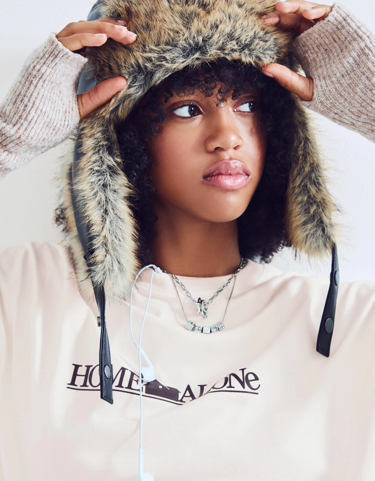 Футболка оверсайз с короткими рукавами и принтом Home Alone