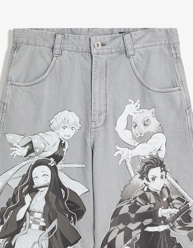 Шорты-бермуды с принтом demon slayer