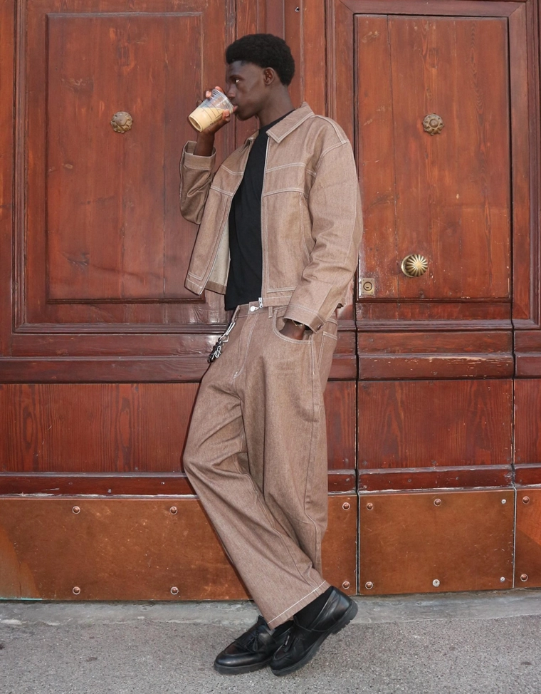 Джинсовая рубашка с молнией