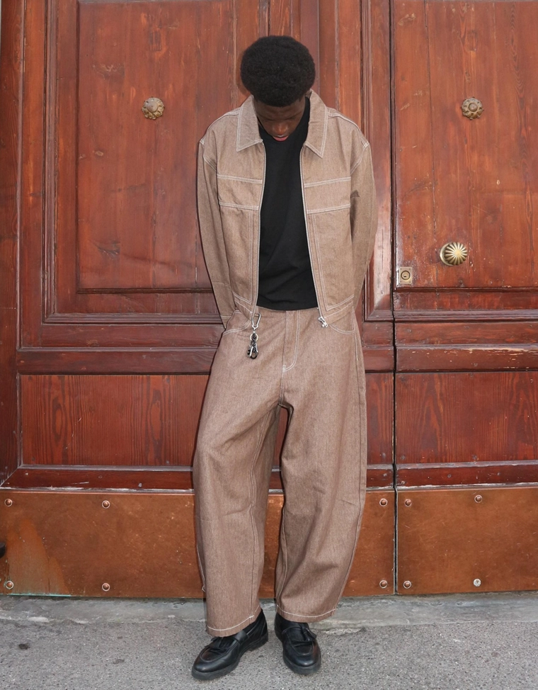 Джинсовая рубашка с молнией