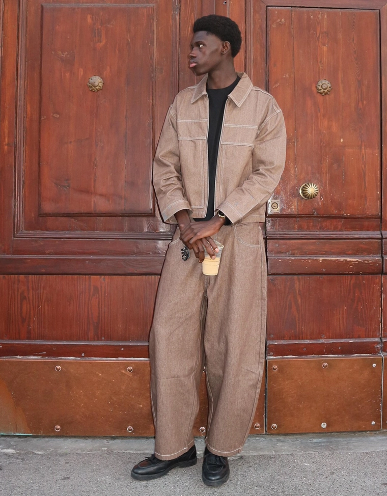 Джинсовая рубашка с молнией