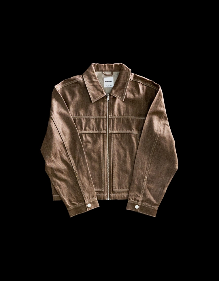 Джинсовая рубашка с молнией