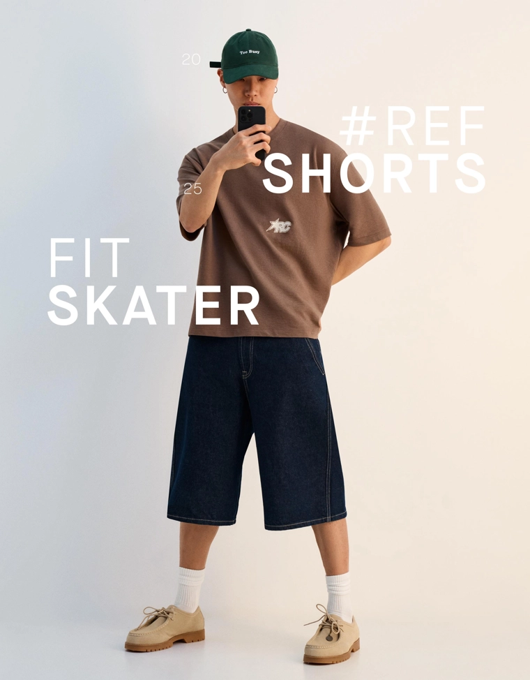 Джинсовые шорты-юбка скейтер на карманах