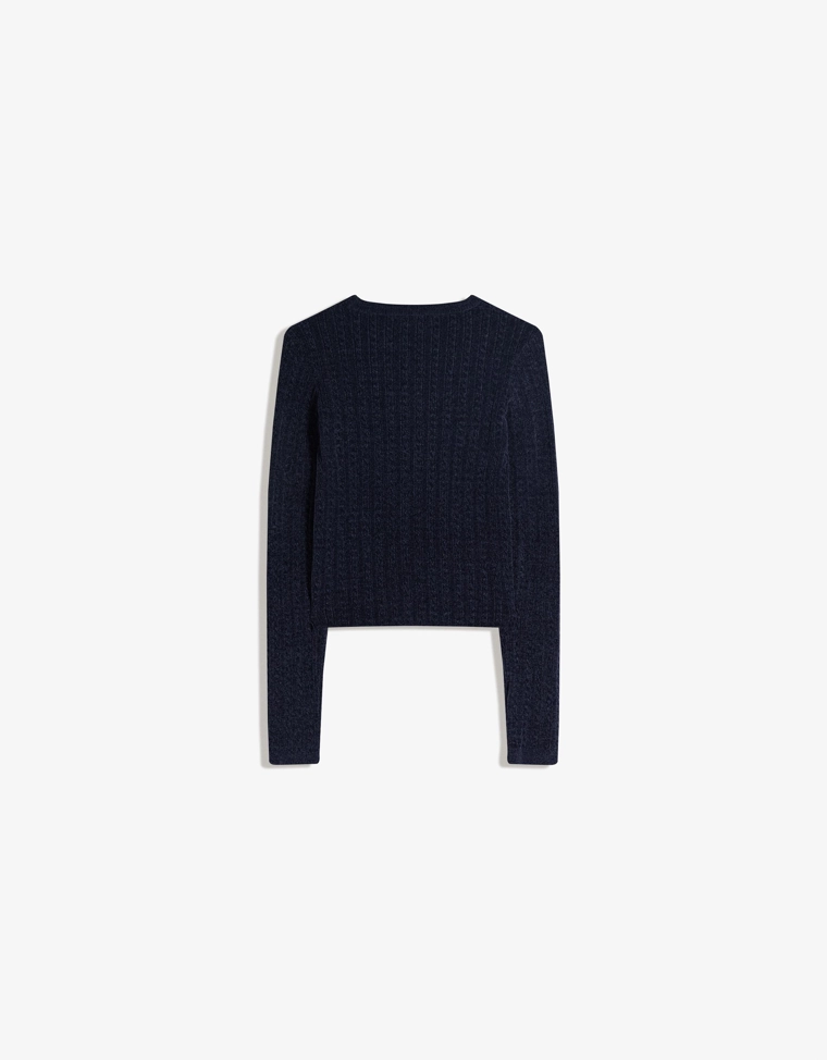 Свитер с узором «Косы» из синели