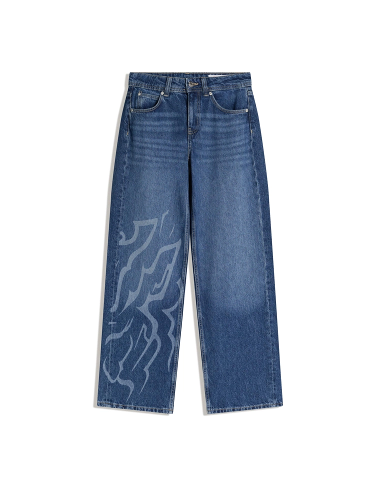 Джинсы KPop Demon Hunters Saja Boys свободного кроя с принтом