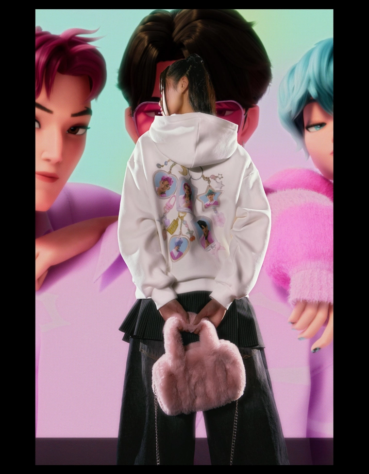 Худи KPop Demon Hunters Huntr/x с принтом и капюшоном