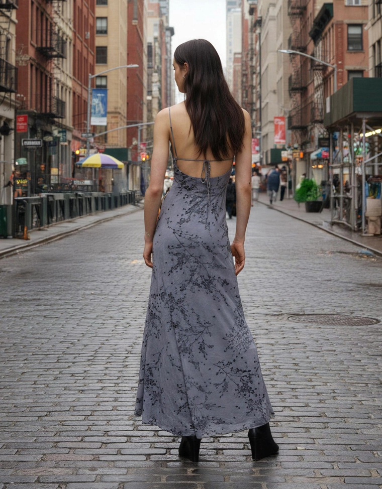 Платье миди на бретелях из полупрозрачной ткани