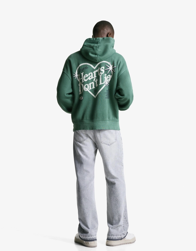 Толстовка с эффектом потертости и принтом