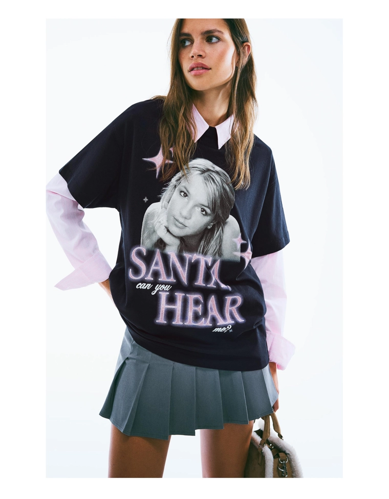 Футболка с короткими рукавами и принтом «Бритни Спирс»