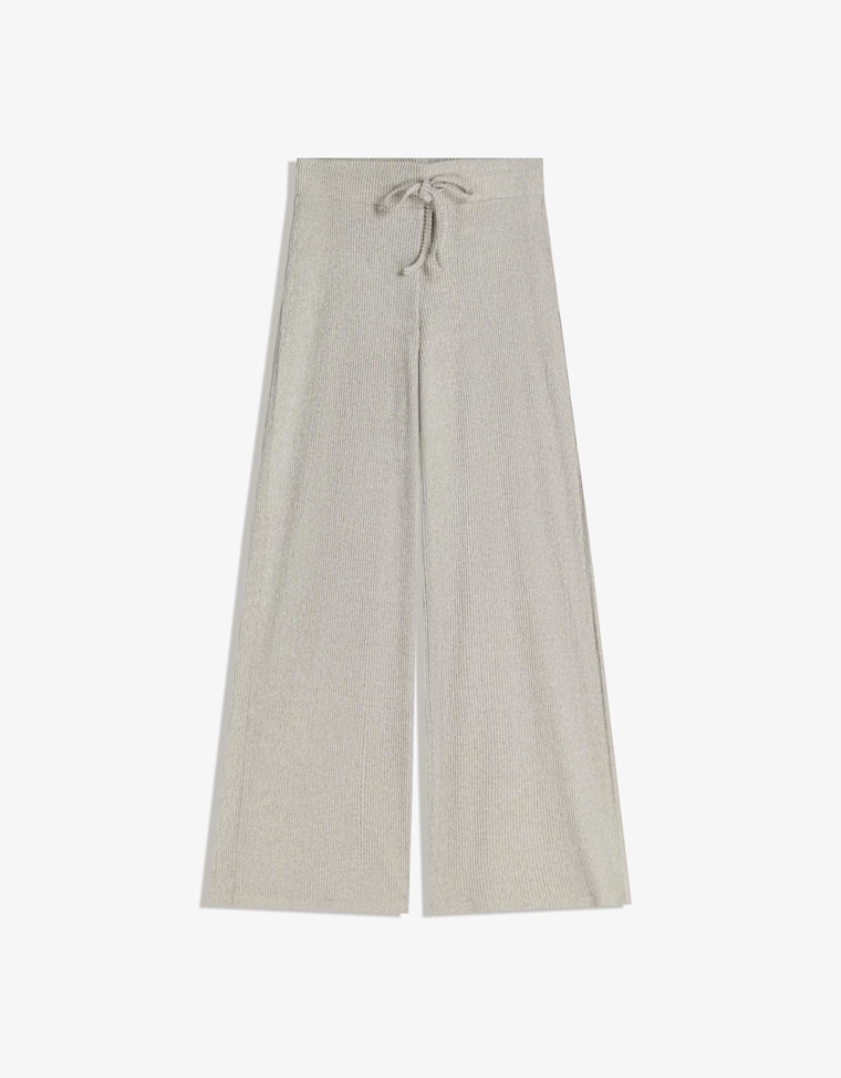 Мягкие широкие брюки в рубчик