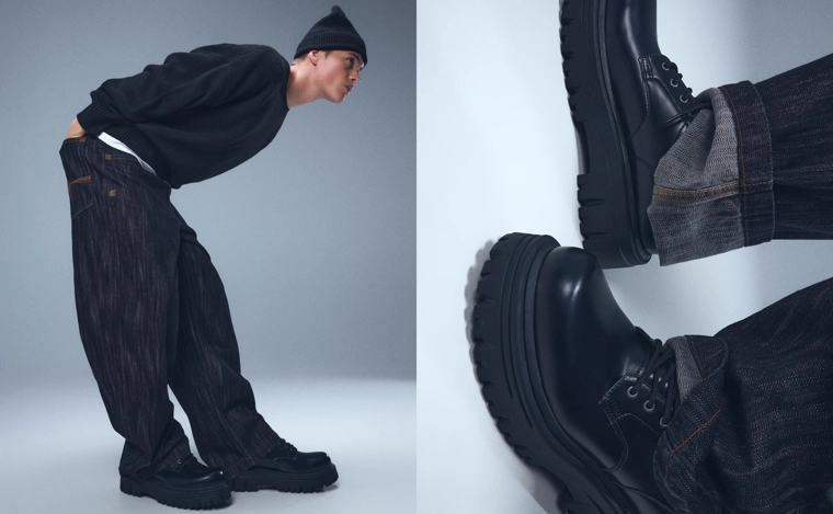 Туфли дерби на толстой подошве