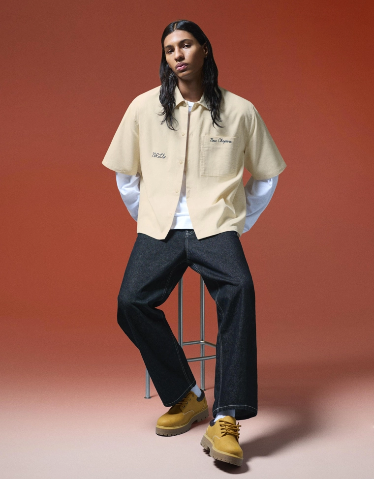 Рубашка с короткими рукавами из вельвета с вышивкой