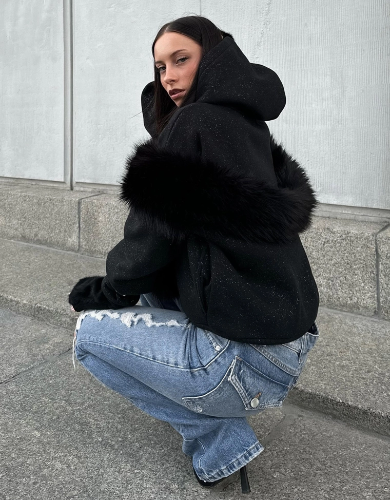 Джинсы клеш свободного кроя с молниями