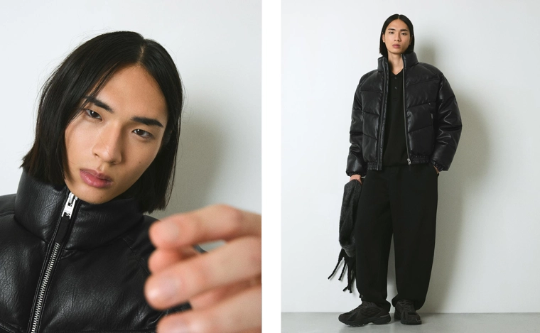 Куртка-пуховик из искусственной кожи