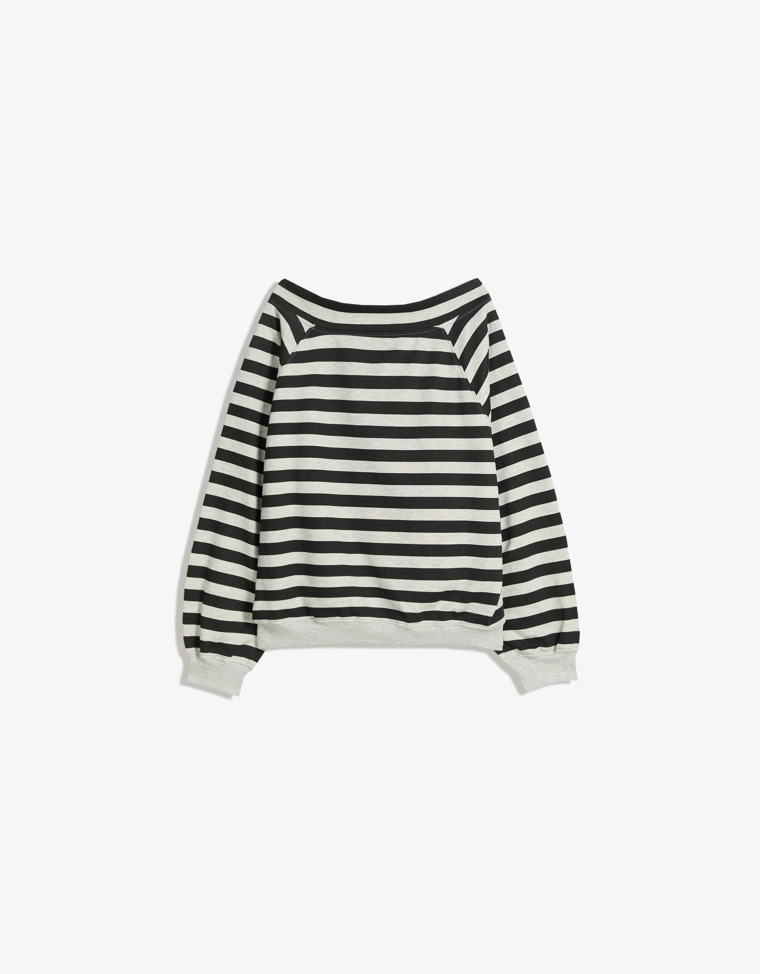 Свитер с вырезом «лодочка» и принтом