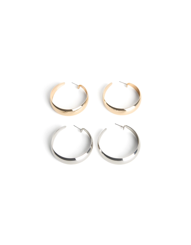 Набор из 2 пар серег-колец