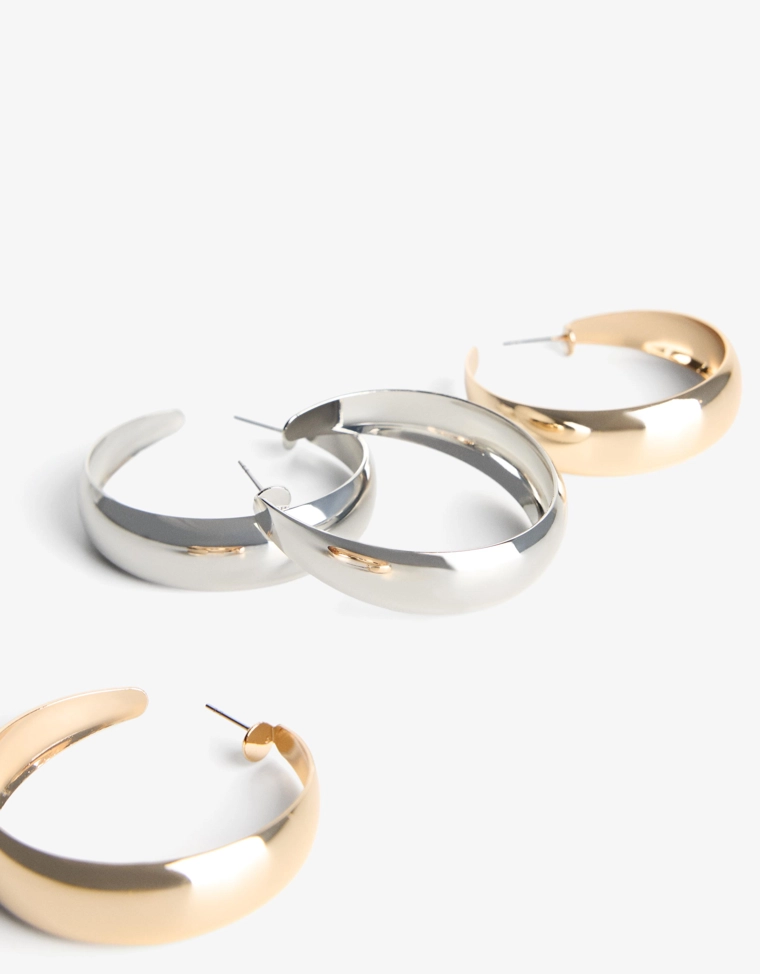 Набор из 2 пар серег-колец