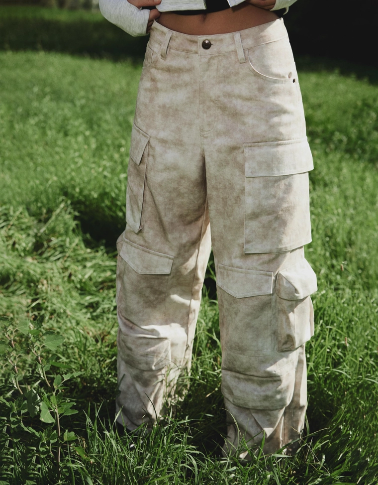 Брюки карго с принтом