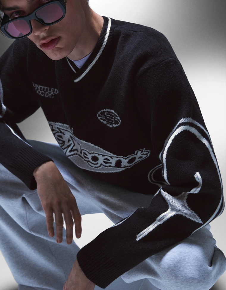 Спортивный свитер с принтом